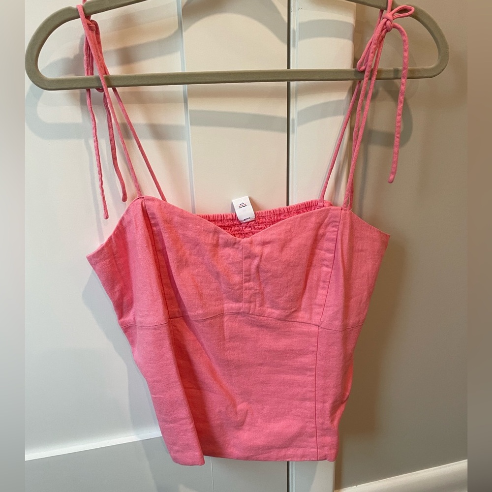 Old Navy NWOT linen tie strap tank too